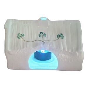 Belleek Dan Murphy's cottage tea light holder  clovers Irish porcelain 10th mark